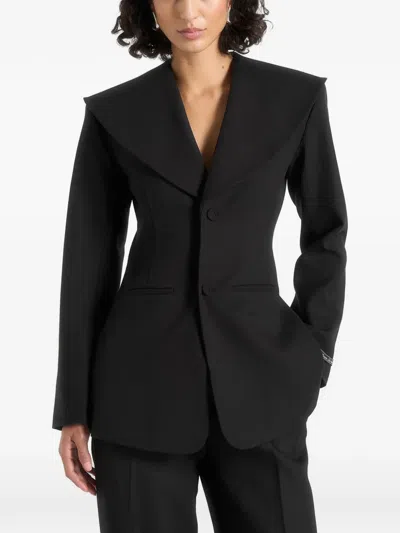 Manière De Voir Emy Shawl-collar Blazer In Black