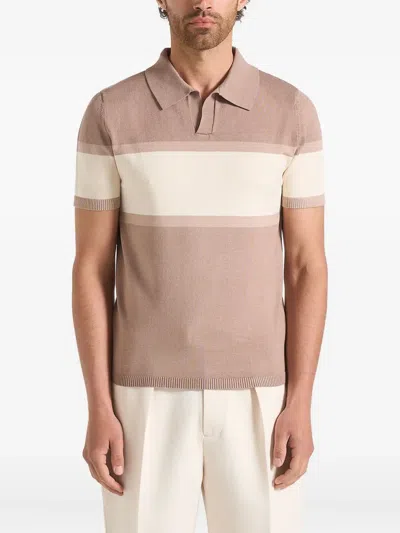 Manière De Voir Enzo Colour-block Polo Top In Neutral