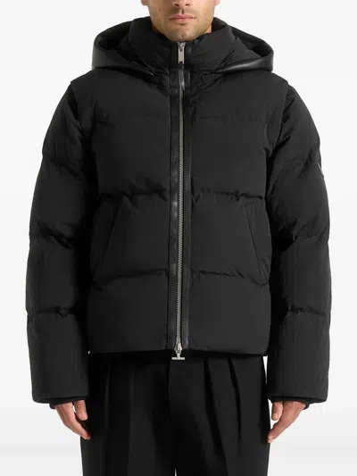 Manière De Voir Eric Hooded Puffer Jacket In Black