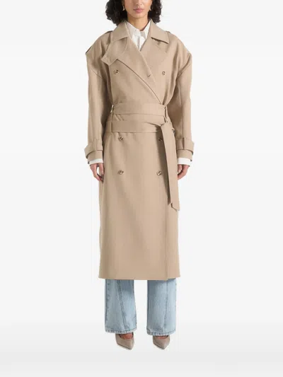 Manière De Voir Esther Double-belted Trench Coat In Brown