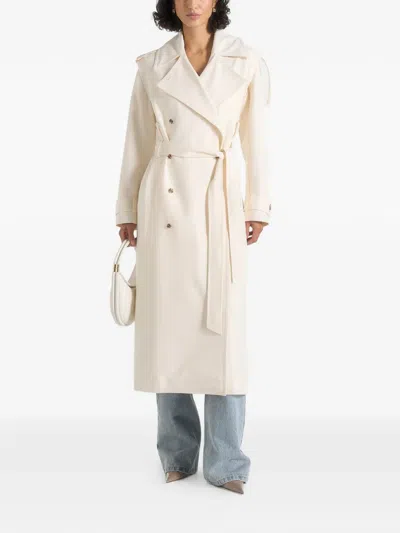 Manière De Voir Esther Double-belted Trench Coat In White