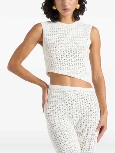 Manière De Voir Eugenie Pointelle Asymmetric Top In White