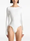 Manière De Voir Eva Boat-neck Long-sleeve Bodysuit In White