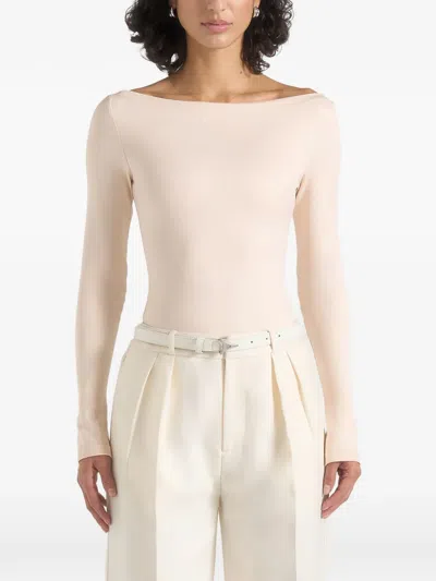 Manière De Voir Eva Boat-neck Bodysuit In Brown