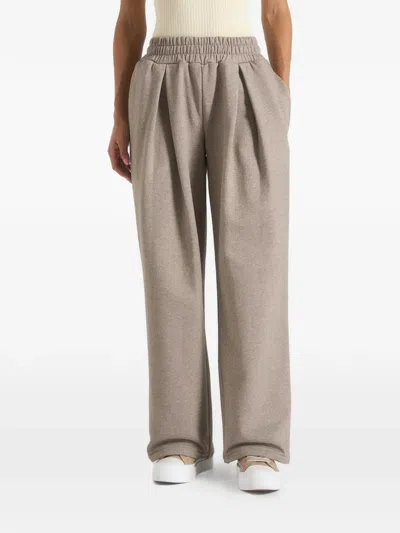 Manière De Voir Fanny Box-pleat Track-pants In Gray