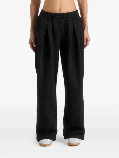 Manière De Voir Fanny Pleated Track Pants In Black