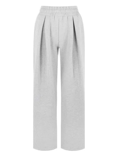 Manière De Voir Fanny Pleated Track Pants In Gray