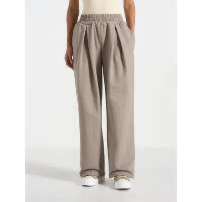 Manière De Voir Fanny Straight Leg Box Pleat Joggers In Gray
