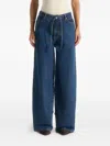 Manière De Voir Faye Tie-waist Wide-leg Jeans In Blue