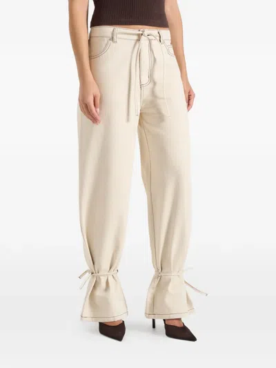 Manière De Voir Faye Tie-waist Jeans In Gray