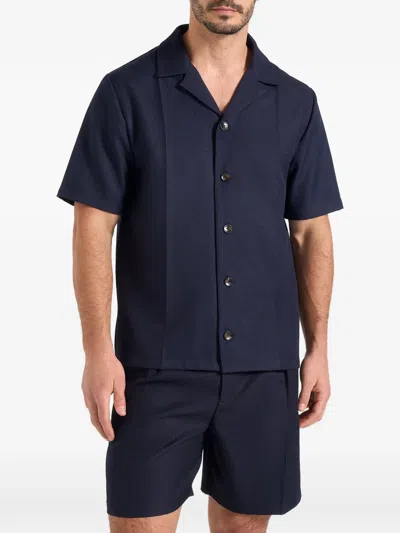 Manière De Voir Felix Pressed-crease Shirt In Blue