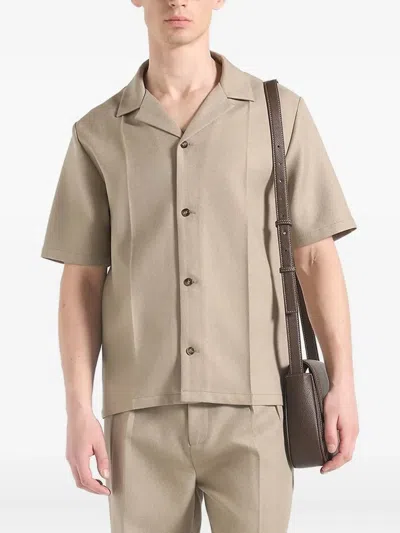 Manière De Voir Felix Tailored Short-sleeves Shirt In Neutral