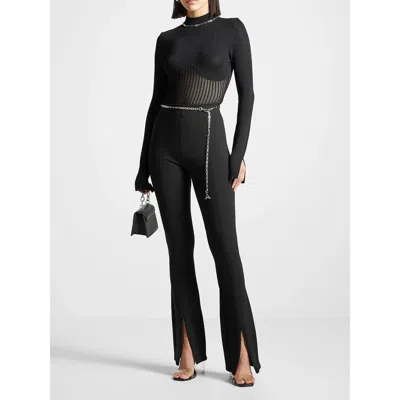 Manière De Voir Fit And Flare Leggings With Chain In Black