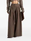 Manière De Voir Flora Pleated Belted Trousers In Brown