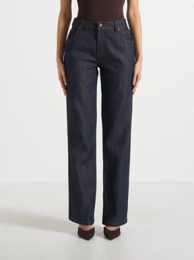 Manière De Voir Florence Denim High Rise Straight Leg Jeans In Blue
