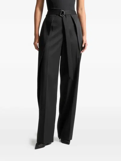 Manière De Voir Foldover D-ring Belt Trousers In Black