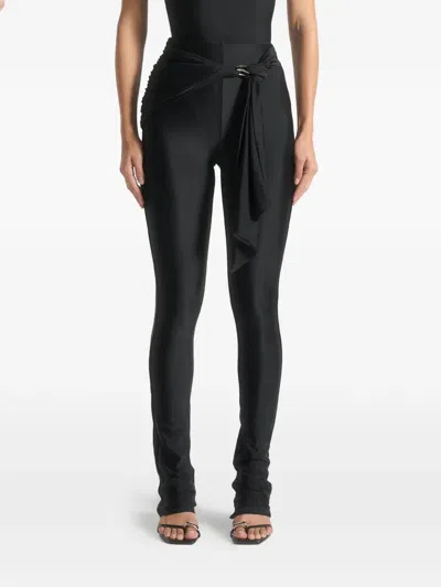 Manière De Voir Gathered Hardware-detail Leggings In Black