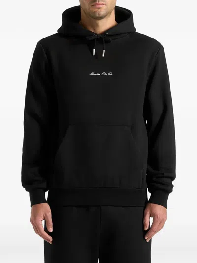 Manière De Voir Gustave Kangaroo-pocket Hoodie In Black