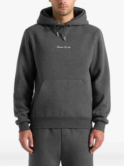 Manière De Voir Gustave Kangaroo-pocket Hoodie In Black