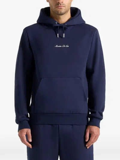 Manière De Voir Gustave Kangaroo-pocket Hoodie In Blue