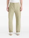Manière De Voir Henri Foldover Button Trousers In Neutral