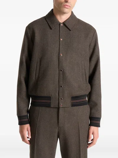 Manière De Voir Houndstooth Jacket In Brown