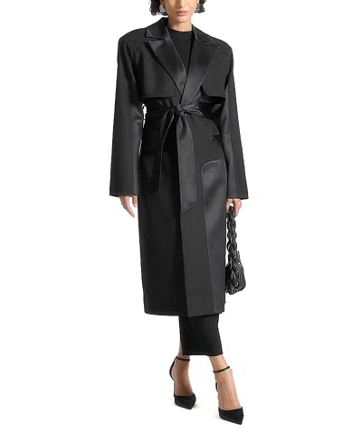 Manière De Voir Ilona Tailored Satin Trench Coat In Multi