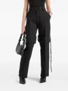 Manière De Voir Isabelle Belted Knee-strap Trousers In Black