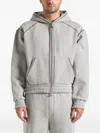 Manière De Voir Ivan Whipstitch Zipped Hoodie In Gray