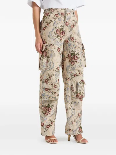 Manière De Voir Jacquard Cargo Trousers In Multi
