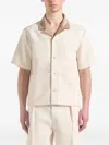 Manière De Voir Joel Suede-collar Twill Shirt In Neutral