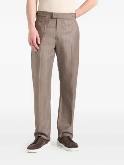 Manière De Voir Joseph Pinstripe Trousers In Brown