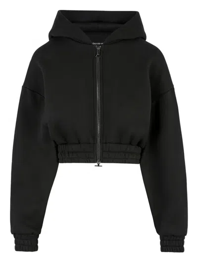 Manière De Voir Josiane Zip Cinched Hoodie In Black