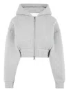 Manière De Voir Josiane Zip-up Cropped Hoodie In Gray