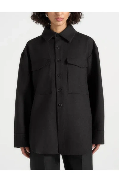 Manière De Voir Joy Tailored Oversized Shirt In Black