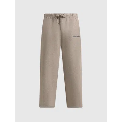 Manière De Voir Js003 Unisex Relaxed Wide Leg Joggers In Brown