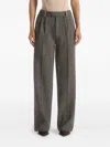 Manière De Voir Julie Herringbone Pleat Trousers In Gray