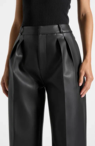 Manière De Voir Julie Leather Twin Pleat Trousers In Pink