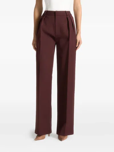 Manière De Voir Julie Pleated Eiffel-plaque Trousers In Brown