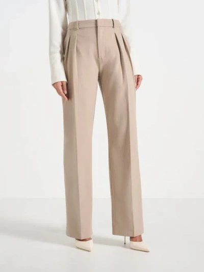 Manière De Voir Darlene Turn-up Detail Tailored Twin Pleat Pants In Neutral