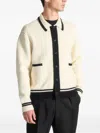 Manière De Voir Julien Button Combed Cotton Knit Cardigan In Neutral