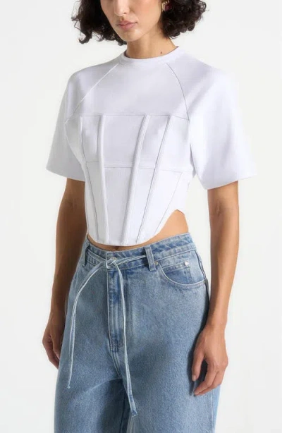 Manière De Voir Juline Corset T-shirt In White