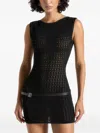 Manière De Voir Keyla Pointelle Mini Dress In Black