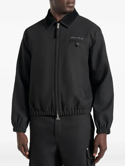 Manière De Voir Kilian Ribbed-collar Signature Jacket In Black