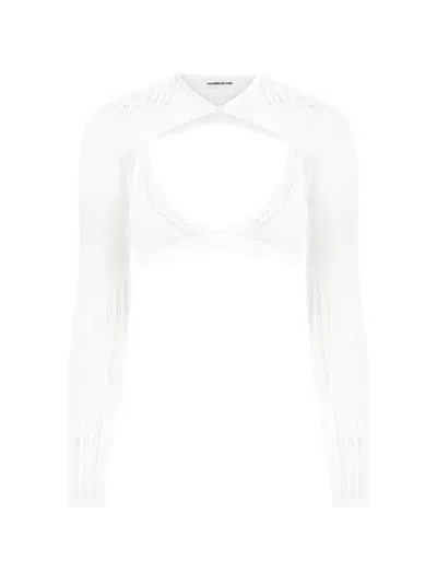 Manière De Voir Knitted Overlay Top In White