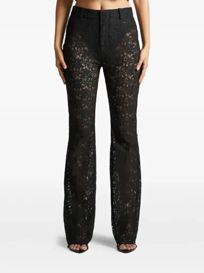 Manière De Voir Lace Flared Trousers In Black