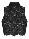 Manière De Voir Lace High-neck Top In Black