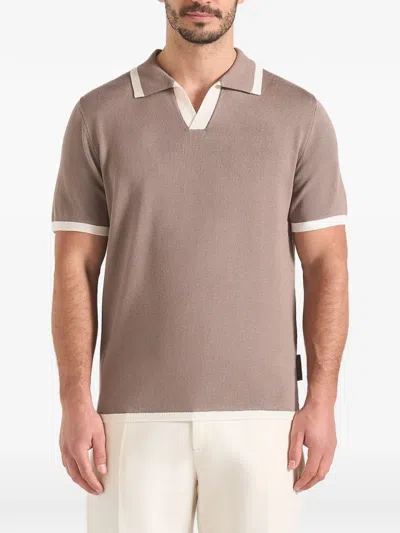 Manière De Voir Lambert Contrast-detail Knit T-shirt In Brown