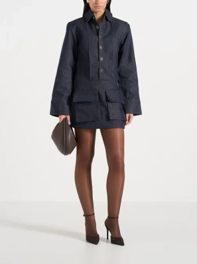 Manière De Voir Laure Cargo Shirt Mini Dress In Black