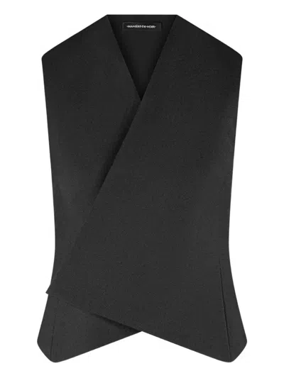 Manière De Voir Laurence Wrap-front Waistcoat In Black
